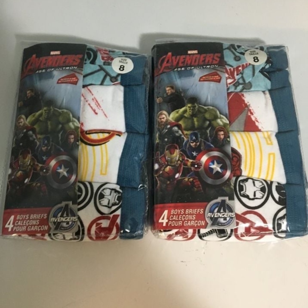 BRAND NEW boy avengers briefs size 8 (8 pieces)